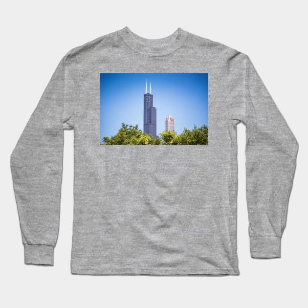 Sears Tower Chicago Long Sleeve T-Shirt by Enzwell